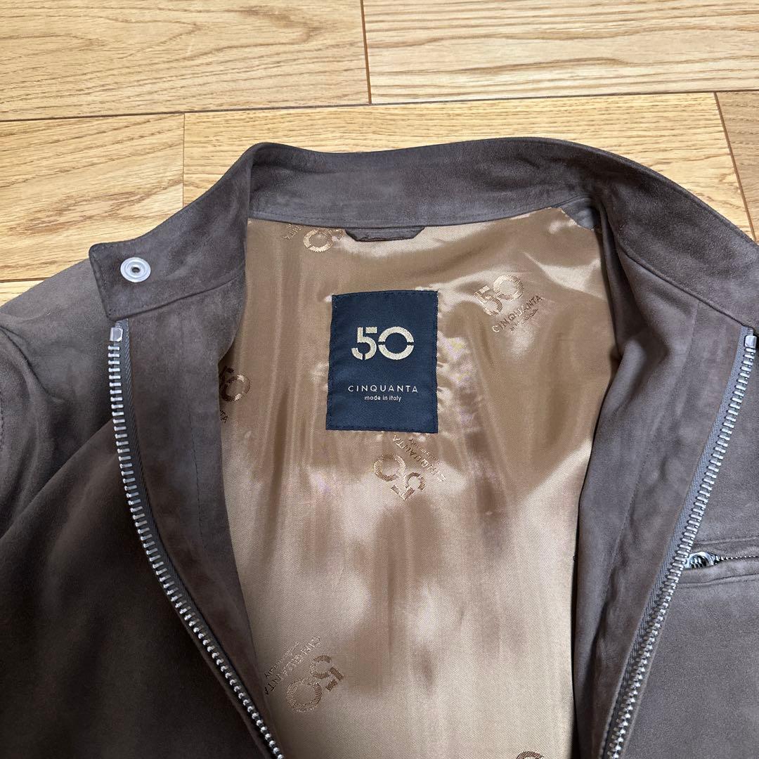CINQUANTA チンクアンタ　ゴートスエード シングルライダース　46