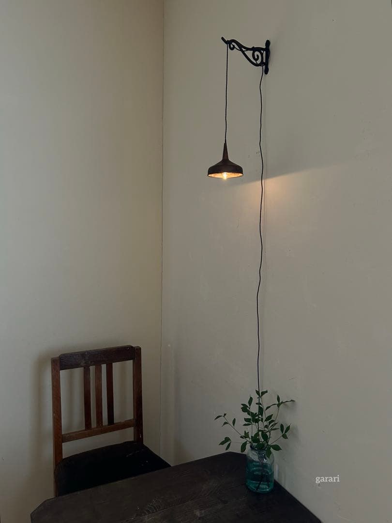 古い銅漏斗ペンダントライト　カフェ什器　古い小さいろうと　アンティークろうと