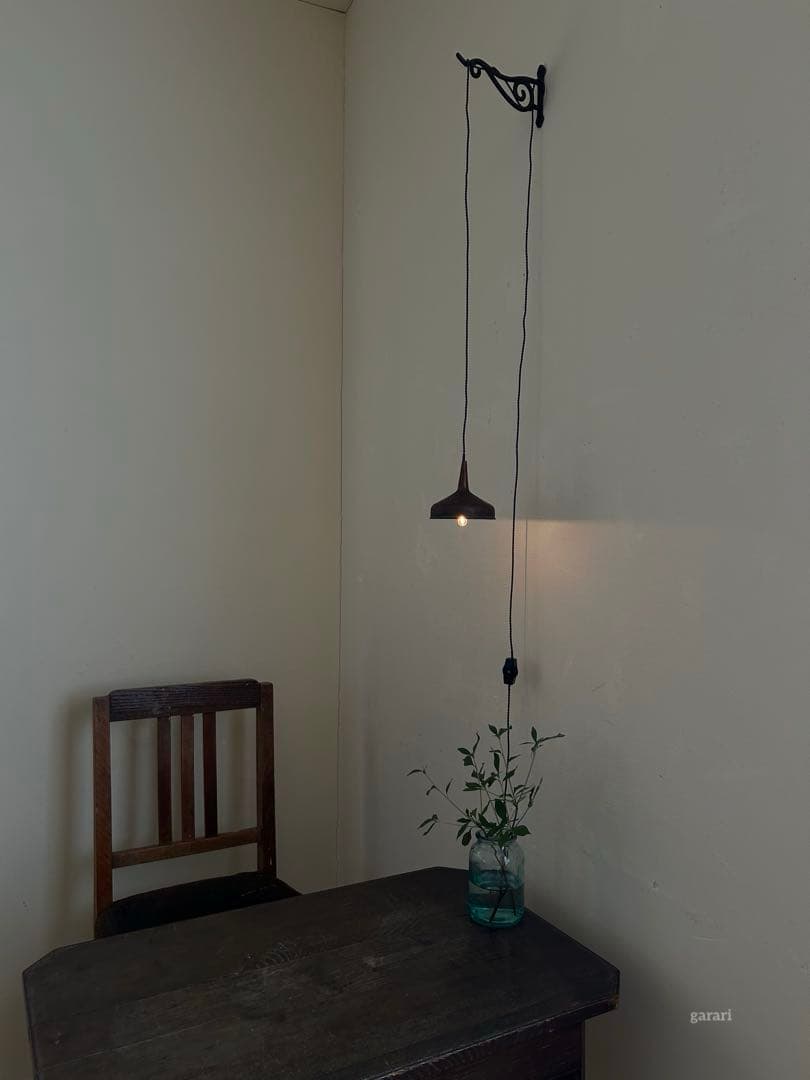古い銅漏斗ペンダントライト　カフェ什器　古い小さいろうと　アンティークろうと