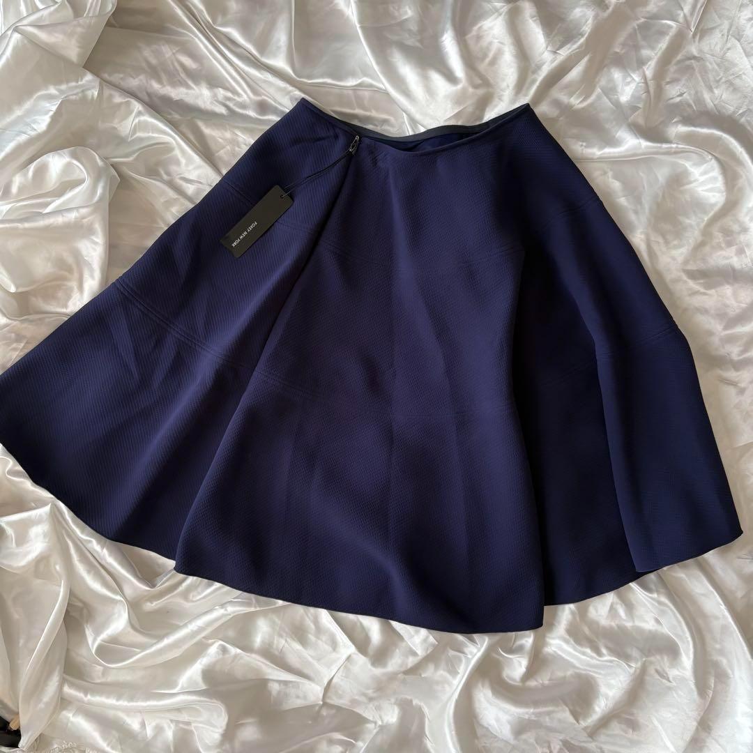 【新品タグ付き】FOXEY NEWYORK ネイビー フレアスカート 38