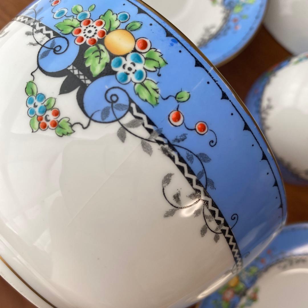 クラウンスタッフォードシャー ティーセット　カップ　ソーサー　プレート　3客