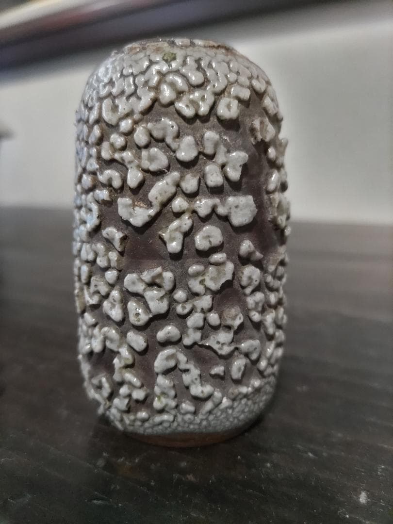 古薩摩 鮫肌釉 茶入　古裂・仕覆付 江戸時代