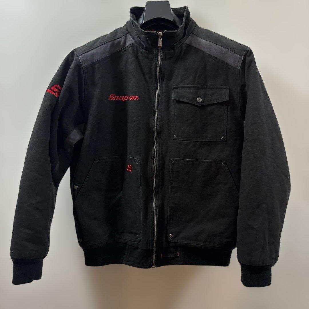 Snap-on ブラックダック生地 ブルゾン ジャンバー キルティング張り