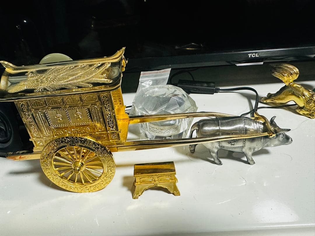 金色 牛車 24金メッキ 装飾品