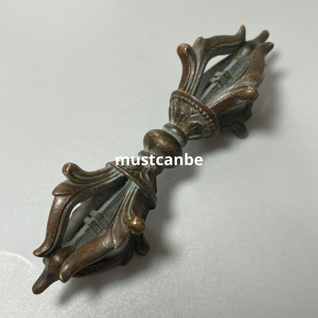 銅製 九股密宗法器 金剛杵降魔杵 鎮宅 辟邪 開運 風水 招財 置物 工芸品