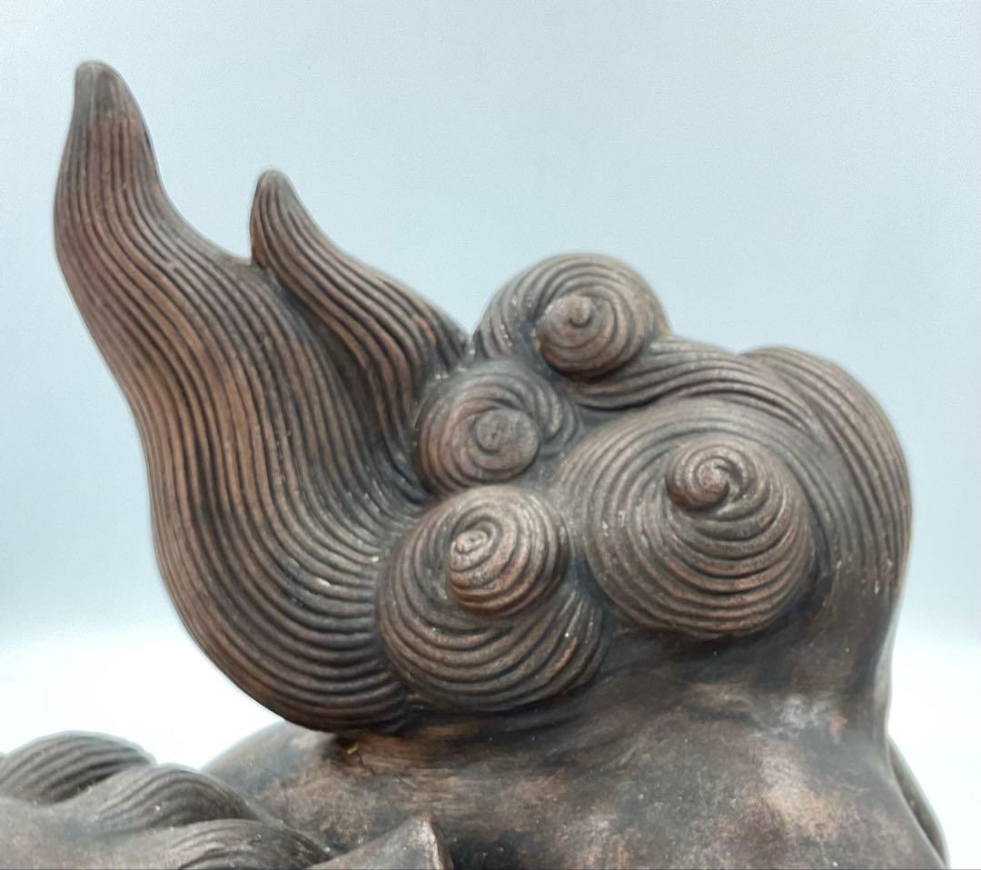 【６３】★時代　備前焼獅子置物　アンチック★