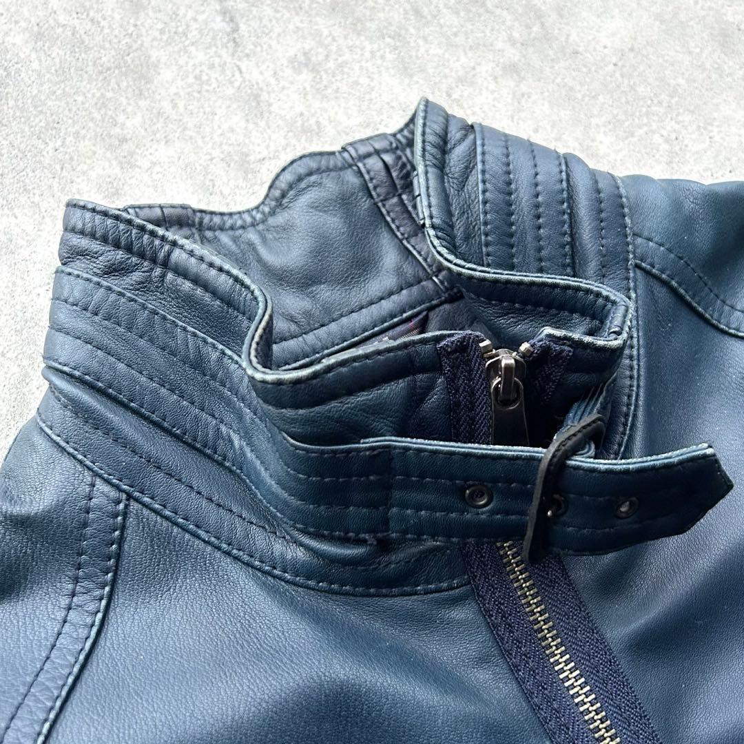 専用！バーバリー ブラックレーベル 本革 シングル レザージャケットノバチェック