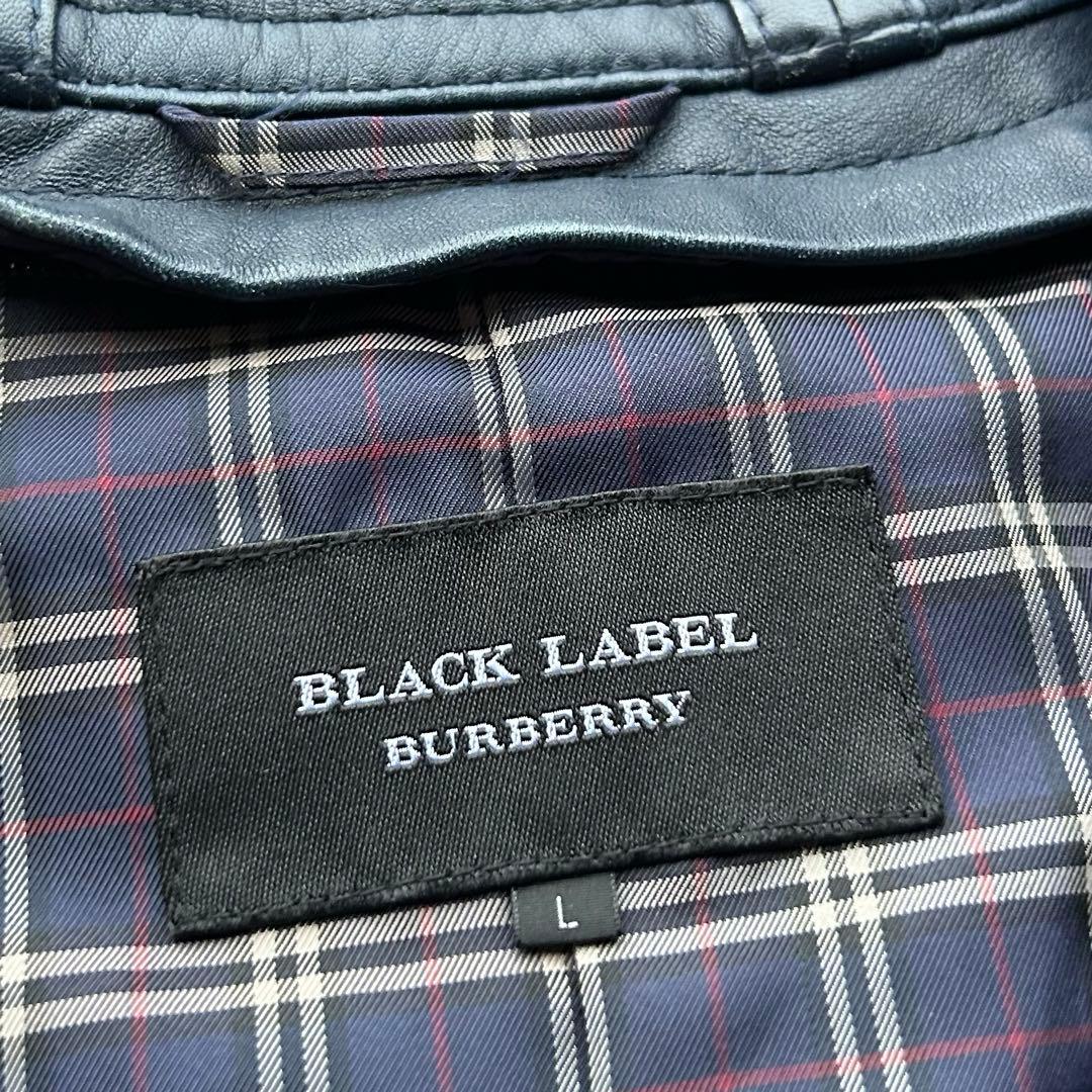 専用！バーバリー ブラックレーベル 本革 シングル レザージャケットノバチェック
