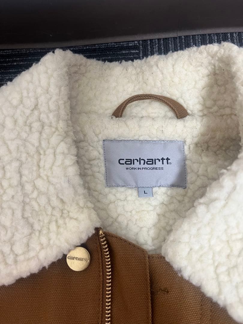 早いもの勝ち！カーハートWIP☆ワンポイントロゴ　裏地ボア　ダックカバーオール