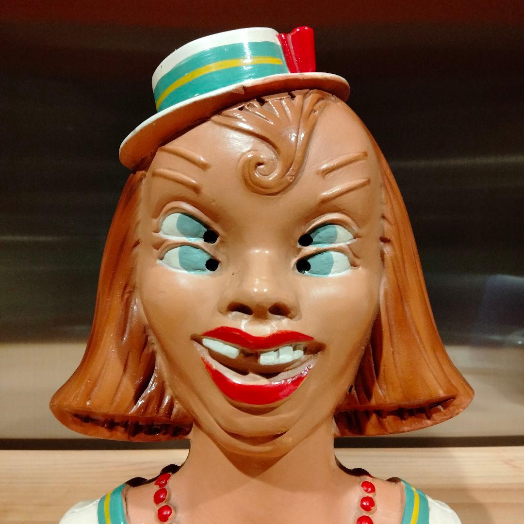 スペシャル　女性 ビンテージ　四つ目　4つ目　置物　ミッドセンチュリー　酔っ払い