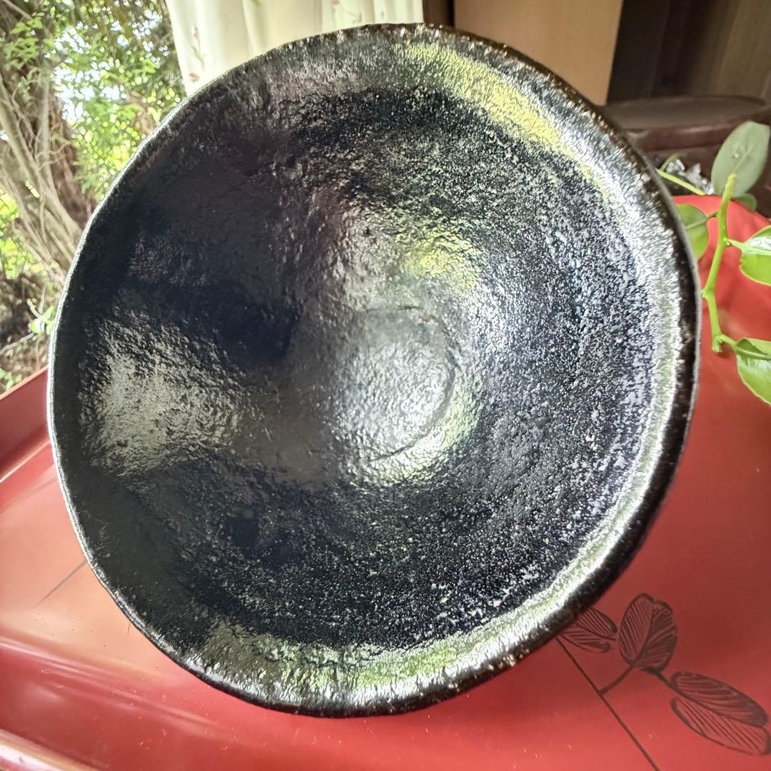 超限定リリース‼︎黒茶盌の佳品‼️井戸茶盌　在銘　楽　作者詳細不明1客