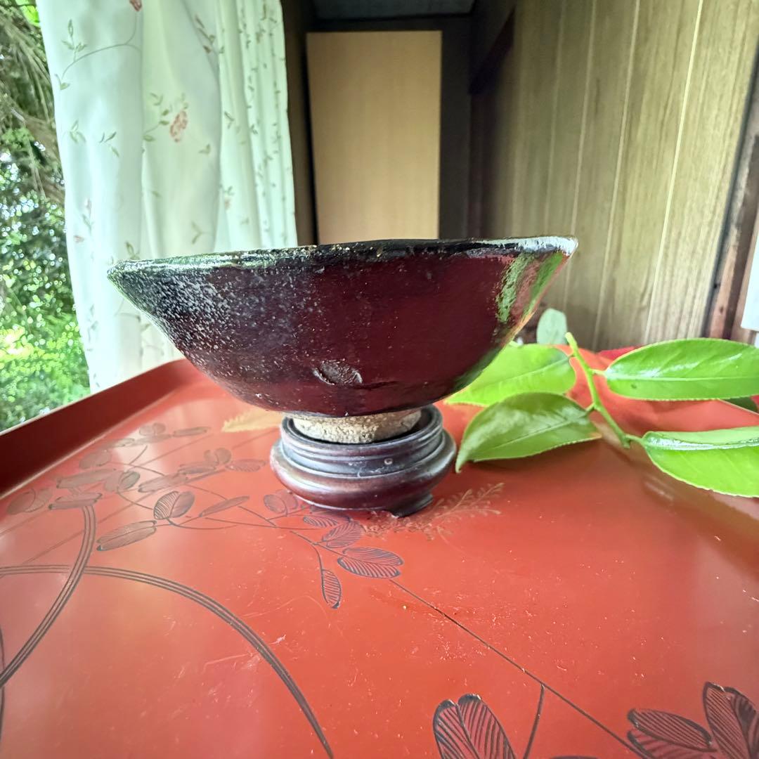 超限定リリース‼︎黒茶盌の佳品‼️井戸茶盌　在銘　楽　作者詳細不明1客