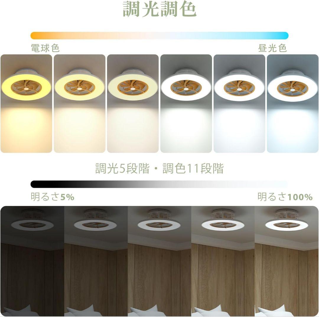 ファン 付 LED シーリングライト 〜10畳 用 木目調 リモコン付 未使用品
