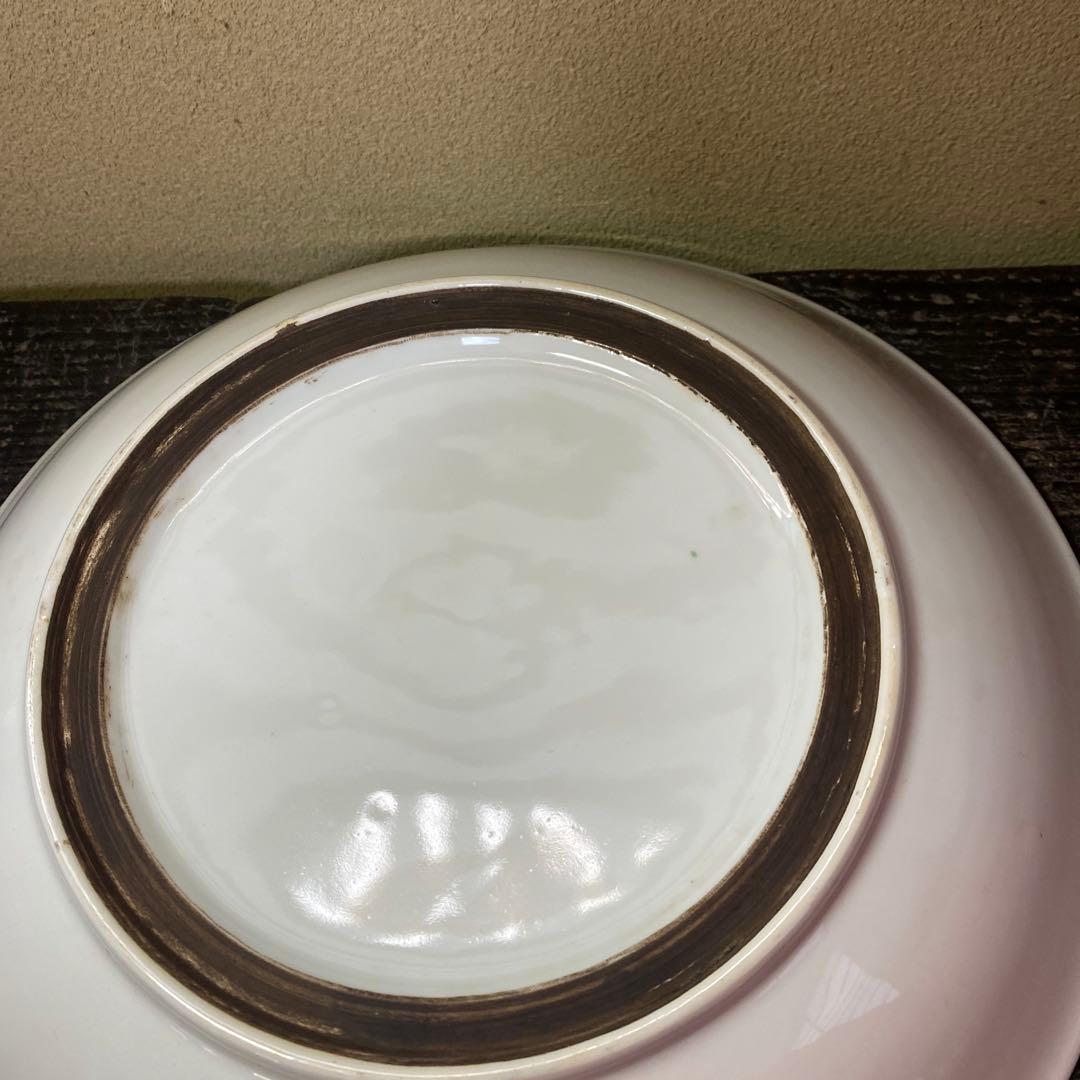 中国美術　古玩　粉彩草花文大皿