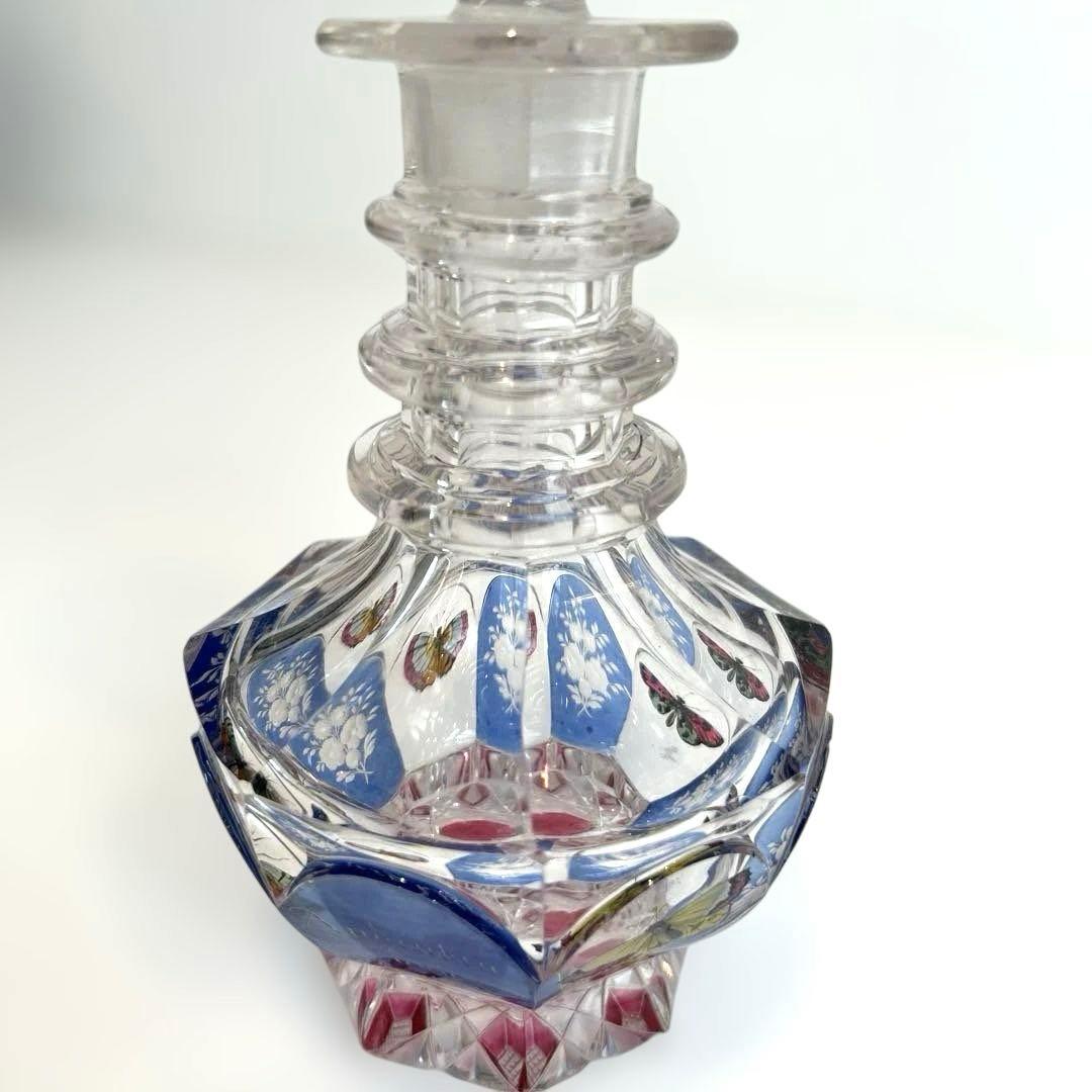 ボヘミアガラス デキャンタ 1930年代西洋 アンティーク クリスタルガラス