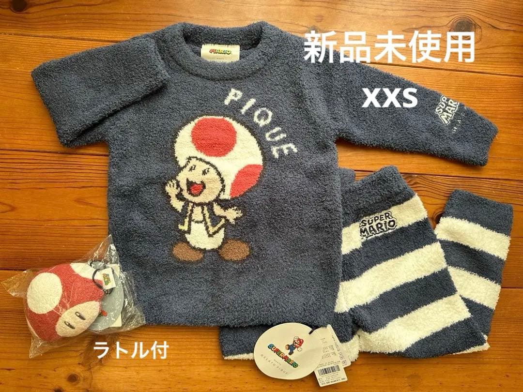 【新品未使用】ジェラートピケ×マリオ キノピオ xxsサイズ ラトル付