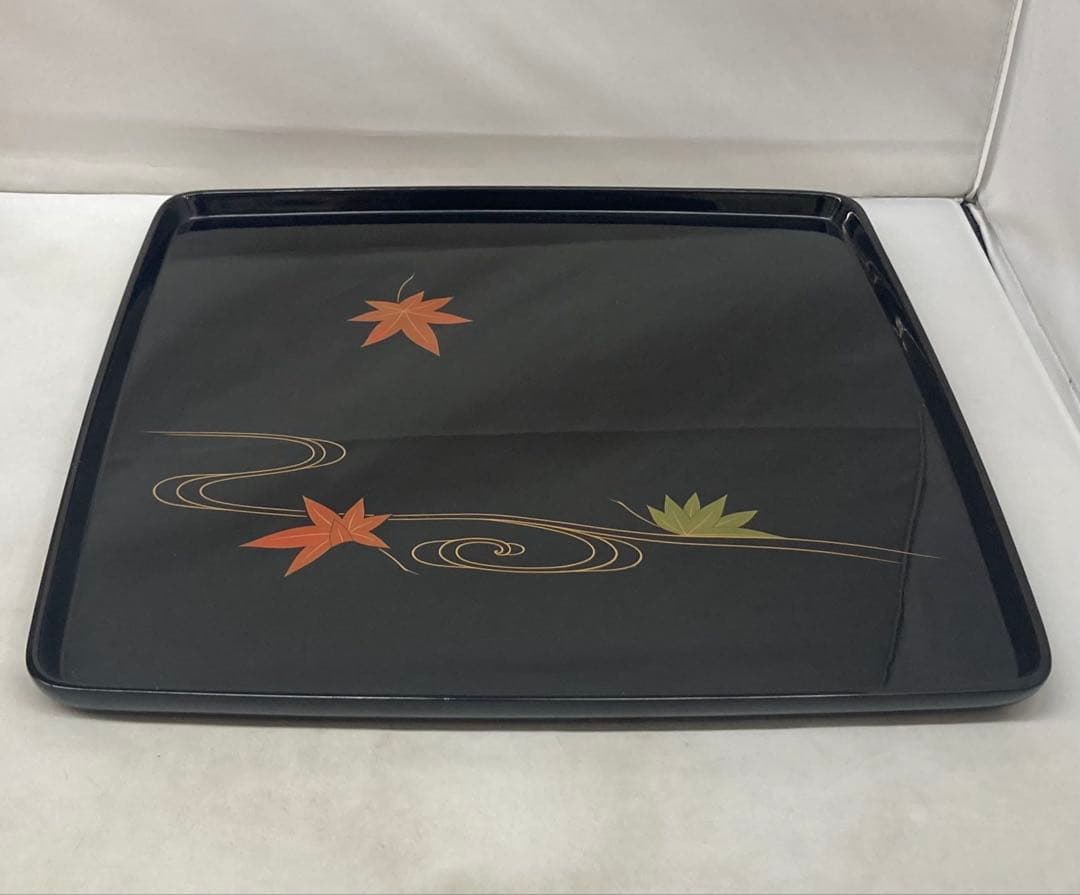 B542b「輪島塗 卓上膳　五」 共箱　竜田川　紅葉　懐石・会席道具　茶道具