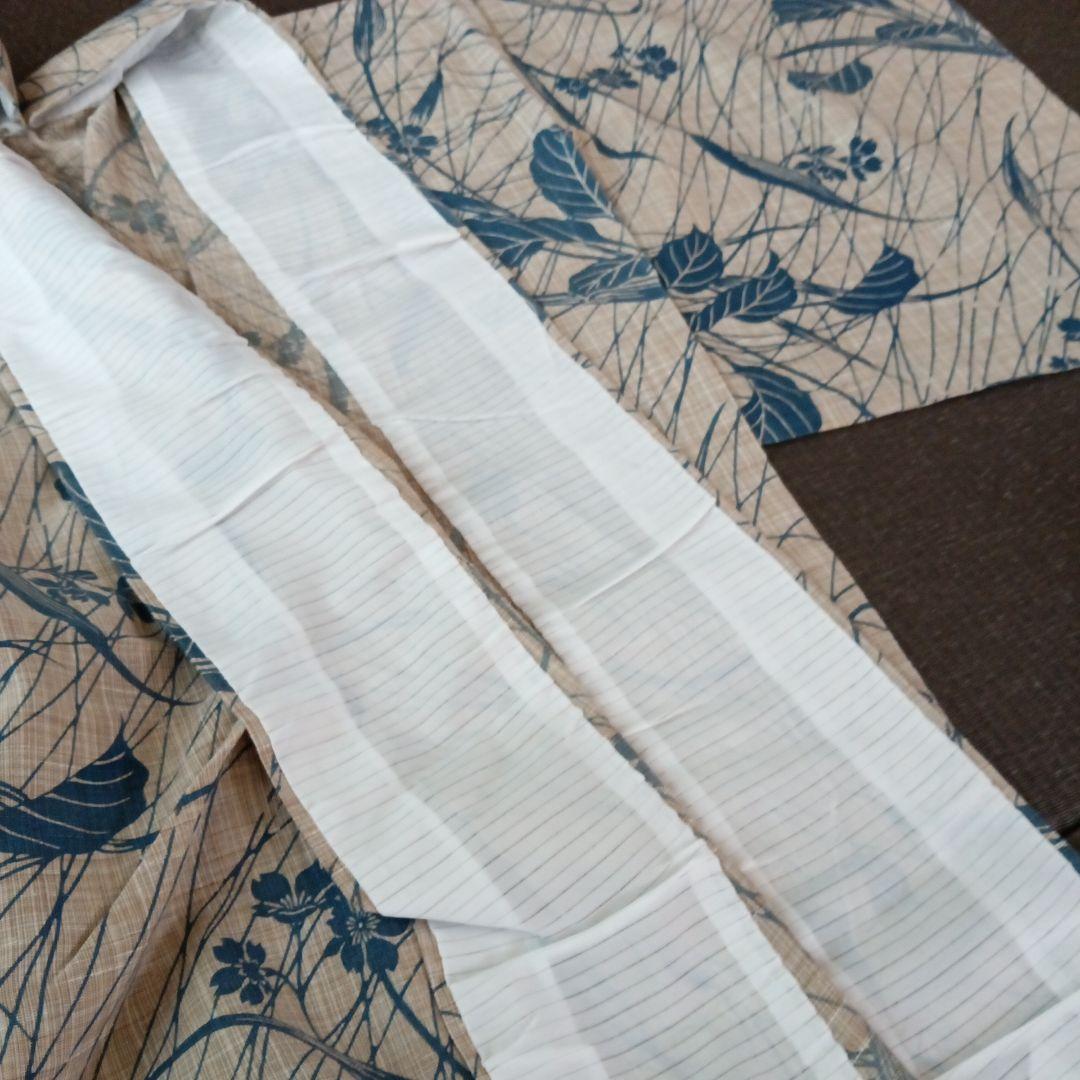 マ*ロ様 竺仙？　奥州小紋風　三越誂え　桜草模様　浴衣単品