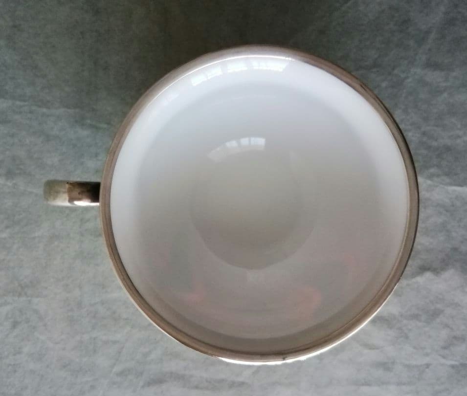 逸品　ローゼンタール　純銀巻朱地装飾図紋　トリオ　ファインシルバー　アンティーク