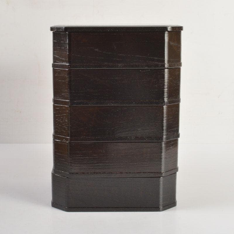 茶道具　黒真塗　縁高重　五段重箱　N　6770C