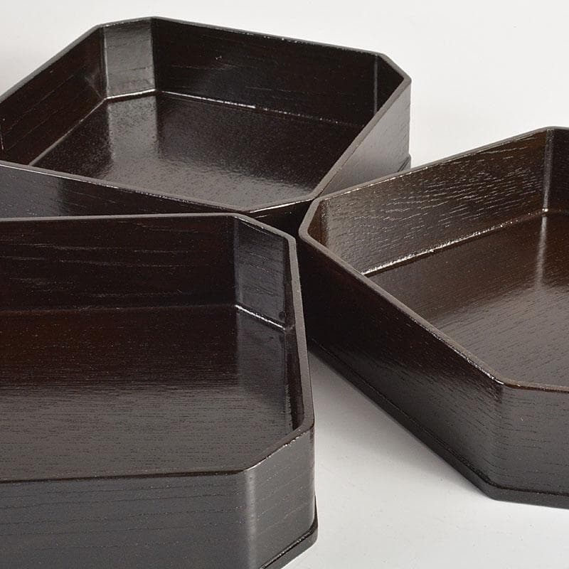 茶道具　黒真塗　縁高重　五段重箱　N　6770C