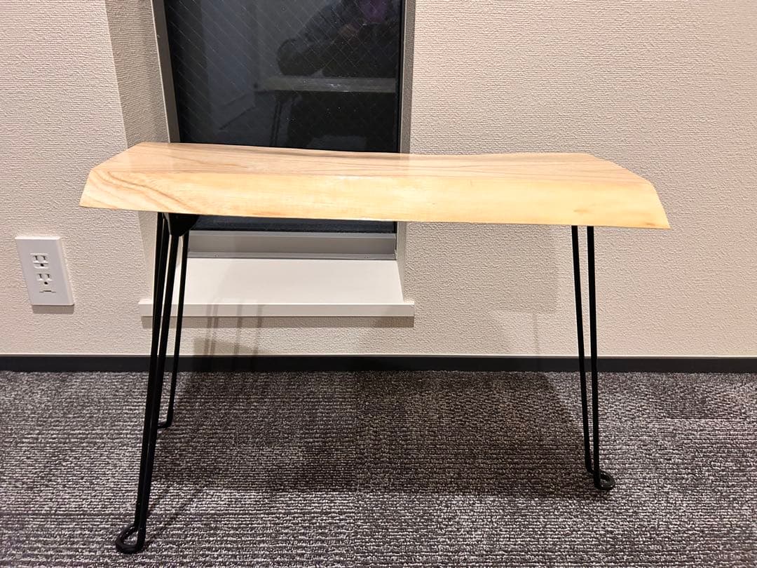 国産栓の木　折りたたみ机　一枚板　ハンドメイド