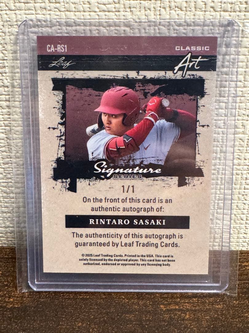 1枚限定 佐々木麟太郎 2025 Leaf ホークス　ソフトバンク　直筆サイン