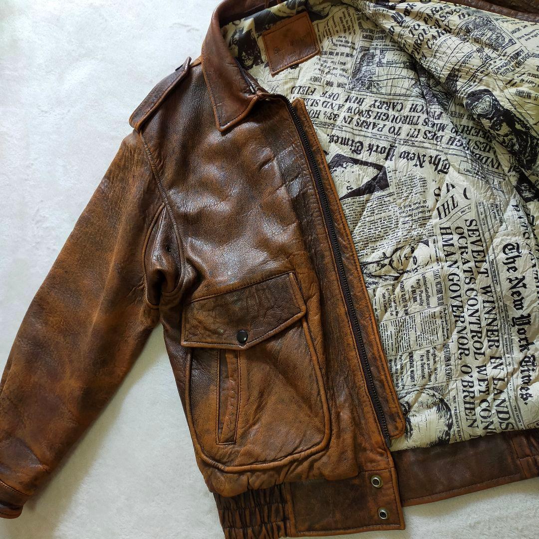 80S 90S　G-1タイプ　L　レザージャケット　フライトジャケット