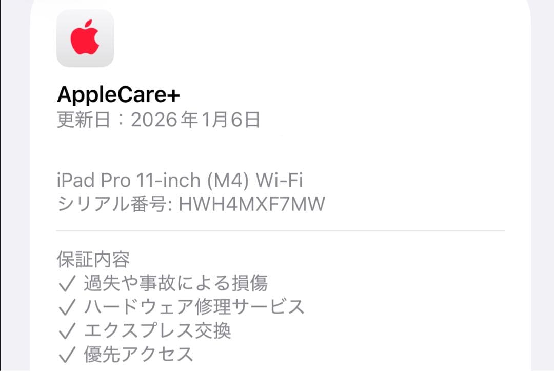 iPad Pro 11インチ M4 256GB Wi-Fi シルバー