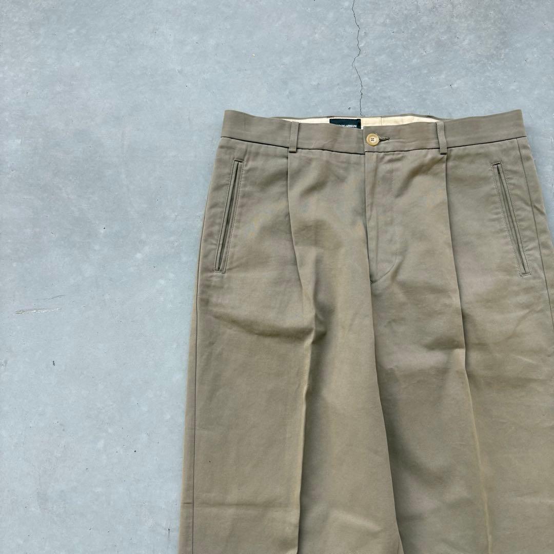 90s GIORGIO ARMANI スラックス　チノパン　ワイド　イタリア製