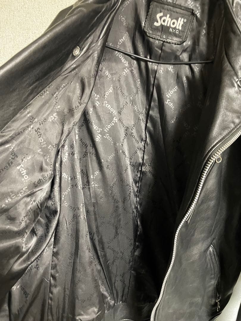 schott アタッチメント　セミダブル　ライダースジャケット　メンズLサイズ