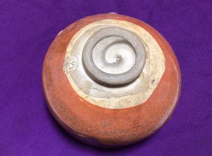 茶道具　常滑樂七　赤楽茶碗☆共箱☆おまけ湯呑み付