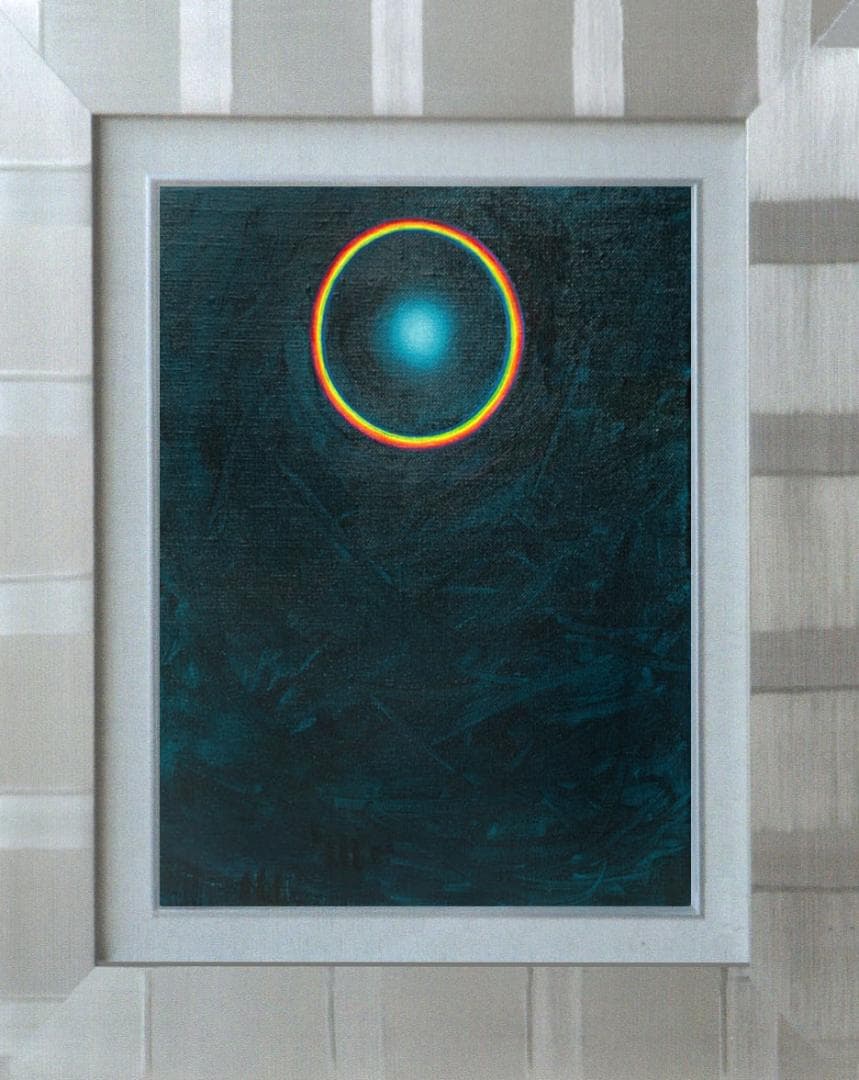 油絵 菅家令子 絵 絵画インテリア額付(銀) F3-GB62023 風景祈り希望