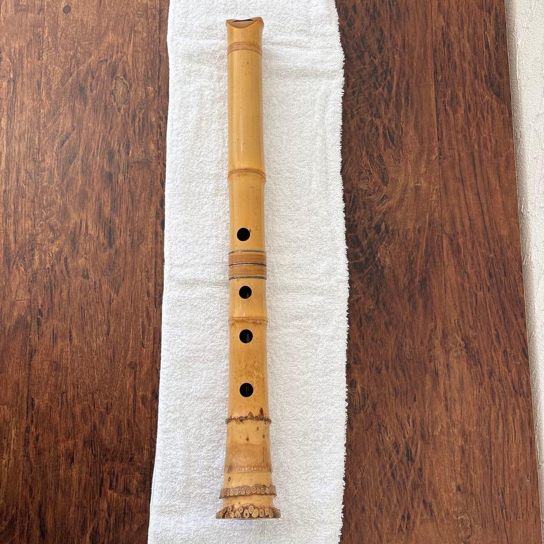 尺八　竹治　銀三線　竹製　琴古流　約42㎝