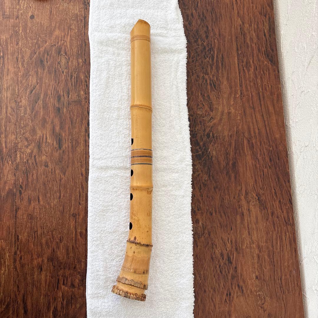 尺八　竹治　銀三線　竹製　琴古流　約42㎝