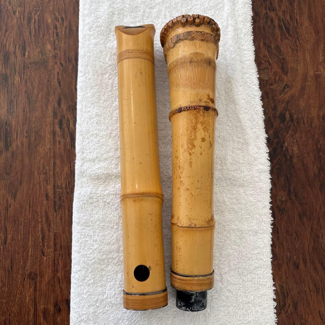 尺八　竹治　銀三線　竹製　琴古流　約42㎝