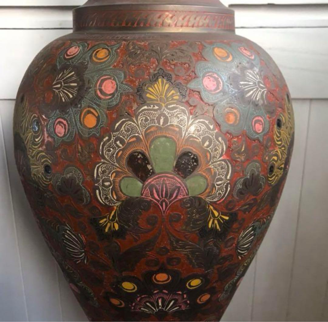 大壺　アジア　中近東　インド　エスニック 真鍮制