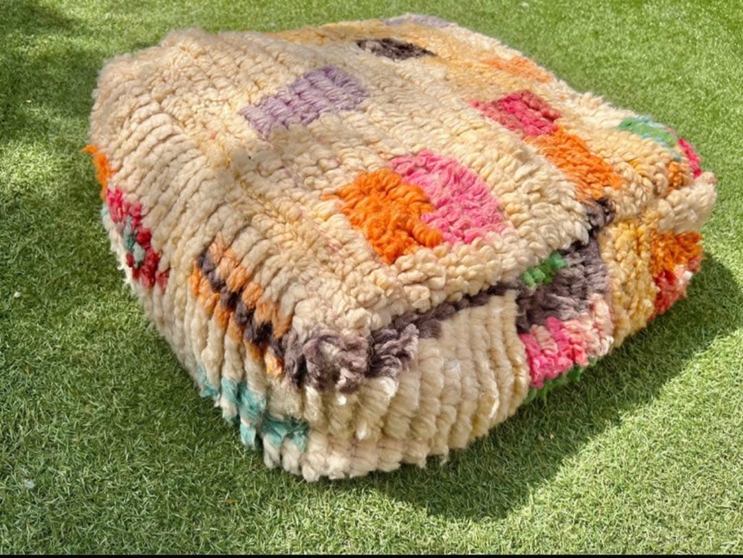 モロッコ　プフ　pouf アジラル　オットマン クッション　ラグ　144