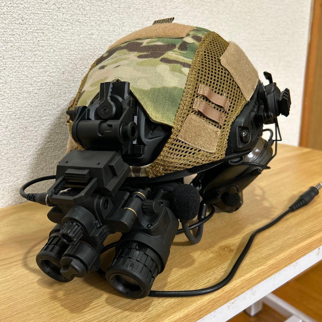 迷彩ヘルメット ナイトビジョン ヘッド付き レプリカ ミニタリー サバゲー