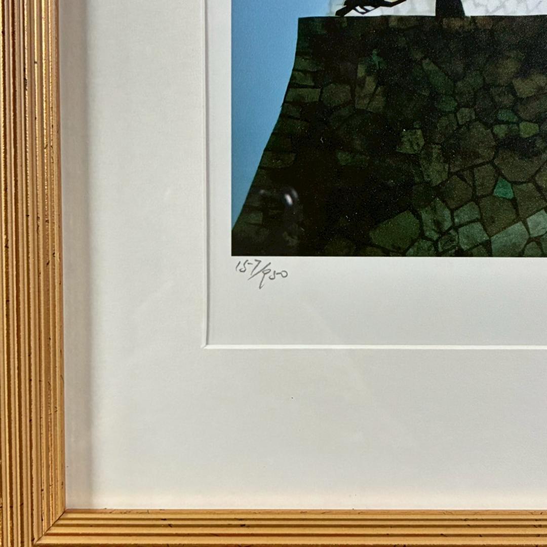 美品 藤城清治「日本の愛唄歌4月 荒城の月」レフグラフ 直筆サイン入 楽譜付