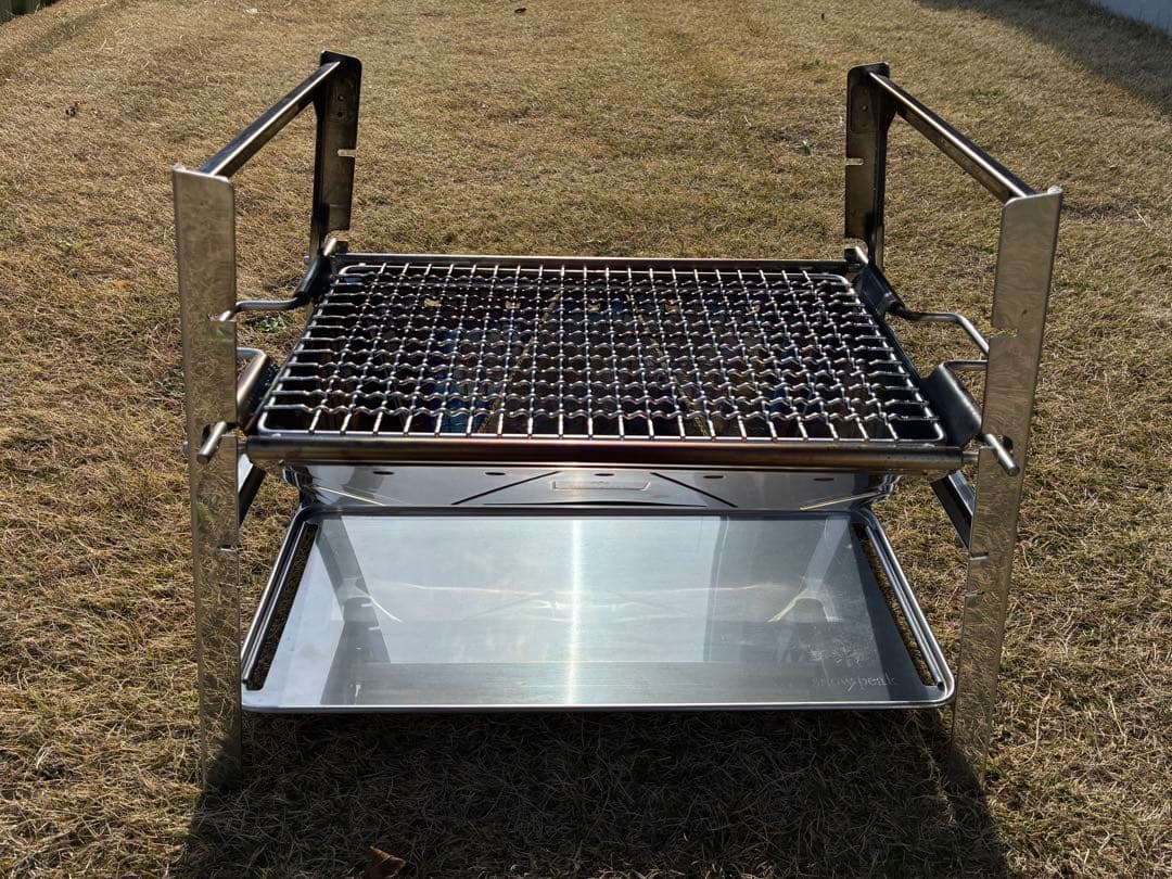 スノーピーク 焚火台SR、焼アミステンレスハーフ Pro.付き