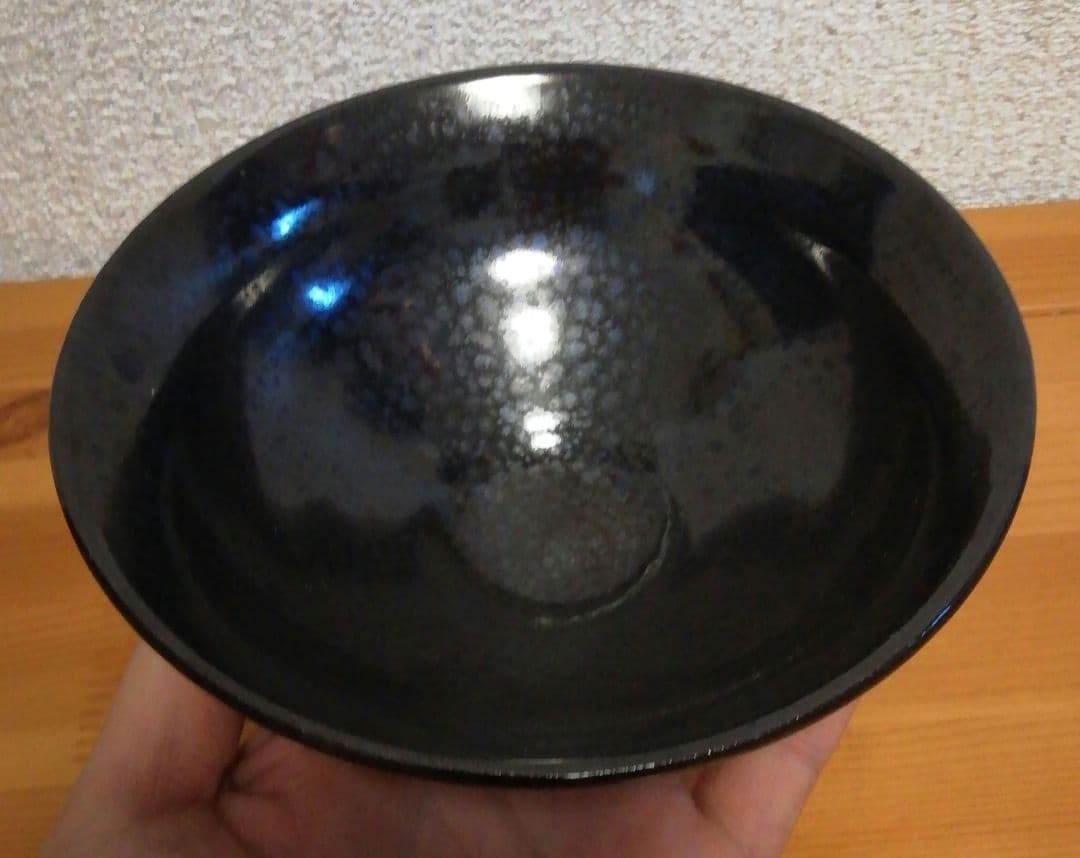 加藤仁作　天目　茶碗　共箱　略歴付　茶道具