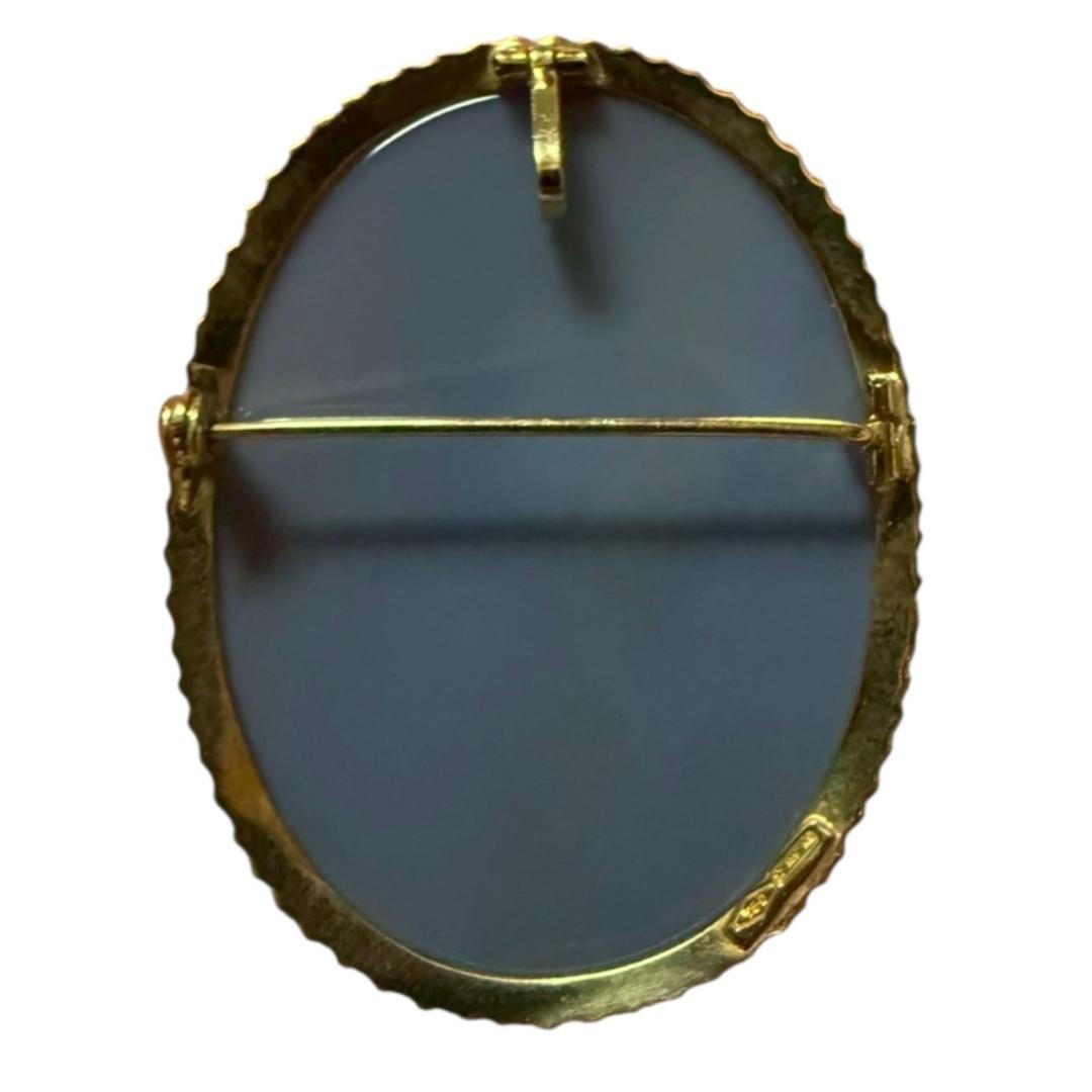 【SERINA】【真贋査定済】K18 カメオ ペンダントトップ兼ブローチ