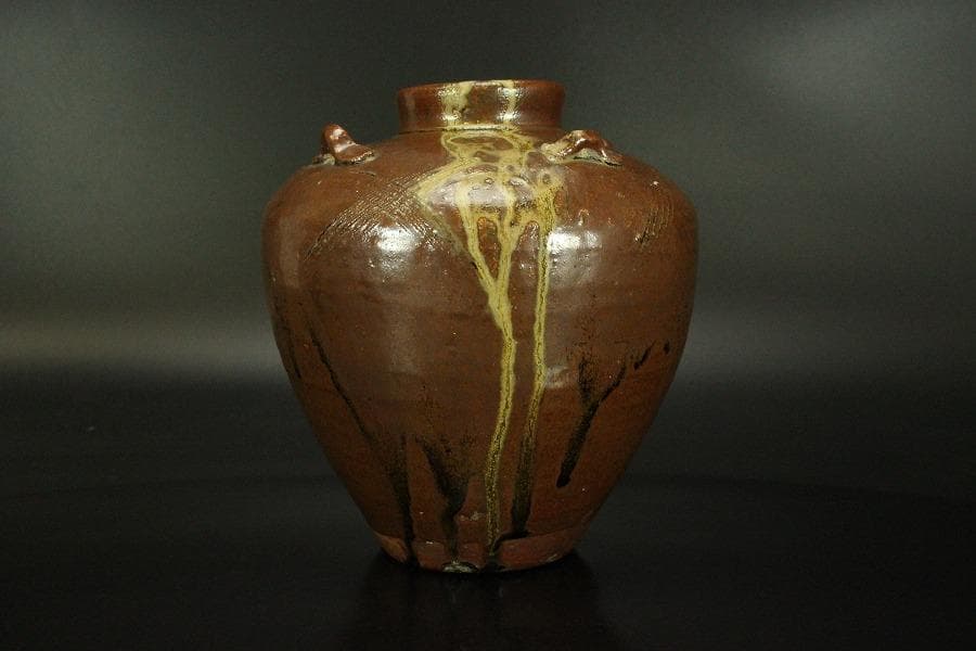 祖母懐 四耳 茶壷 高19.5cm(LC576)