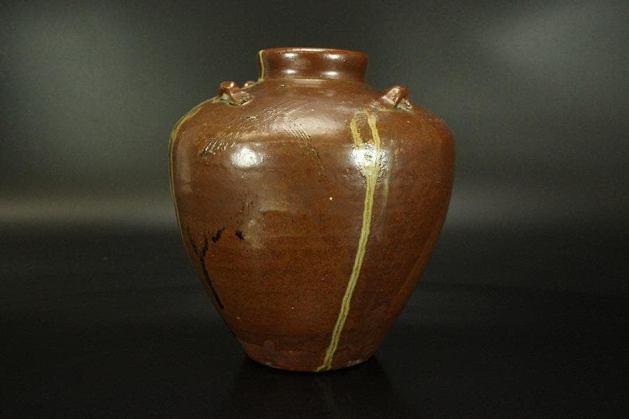 祖母懐 四耳 茶壷 高19.5cm(LC576)