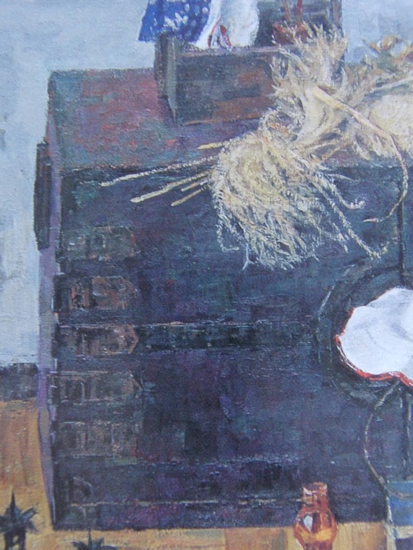 大野昌男、【ランプ】、希少な額装用画集より、新品額装付