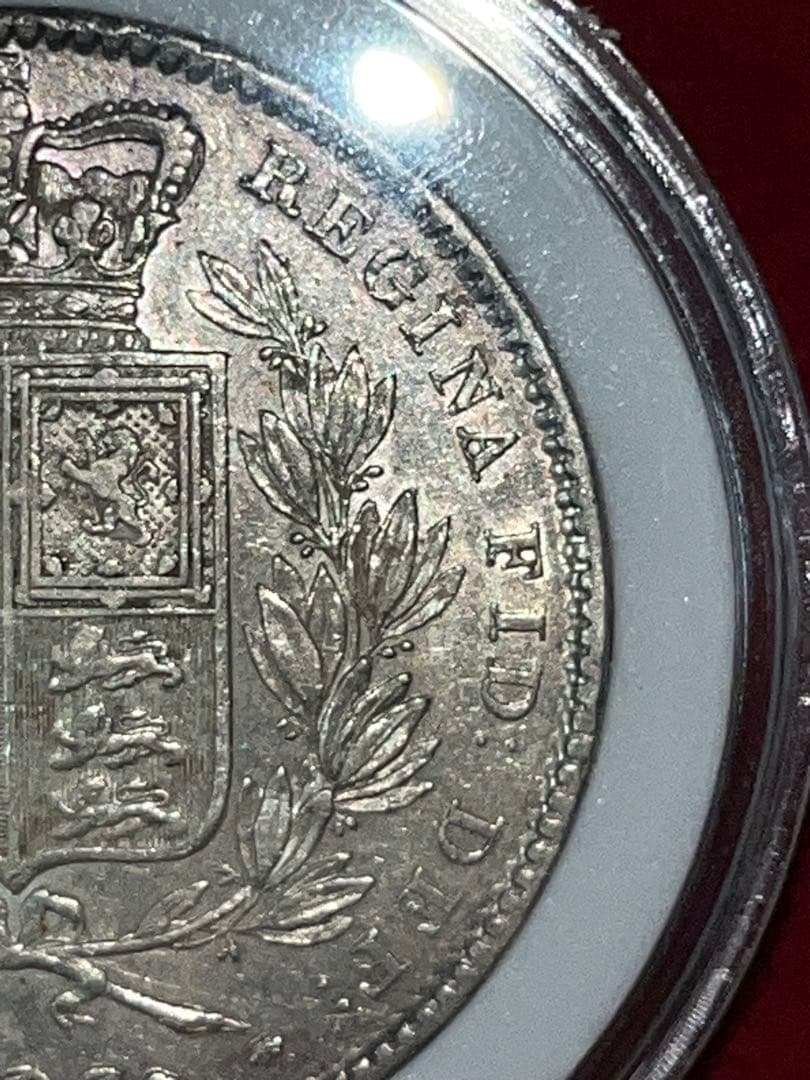 1845年 ヴィクトリア女王 クラウン銀貨　ヤングヘッド　大型銀貨