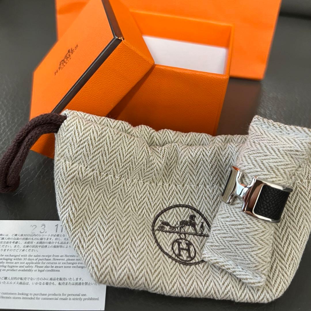 エルメス オランプ リング GM サイズM 黒 シルバー