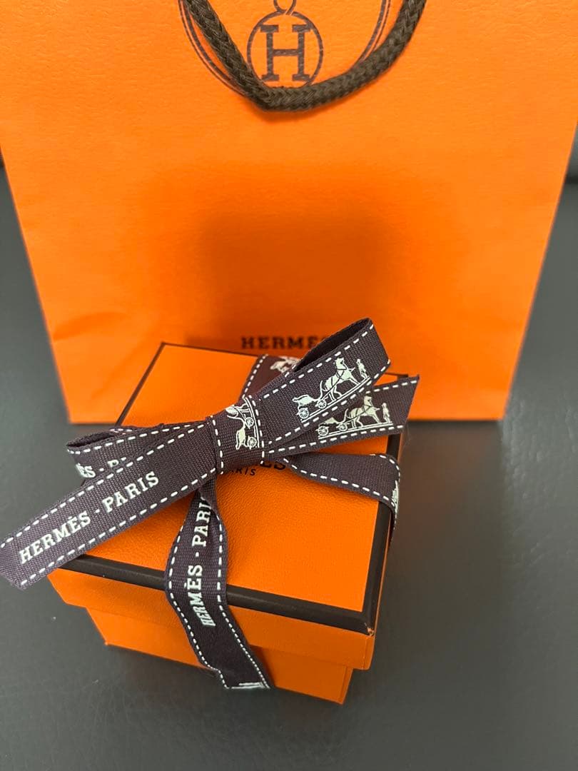 エルメス オランプ リング GM サイズM 黒 シルバー