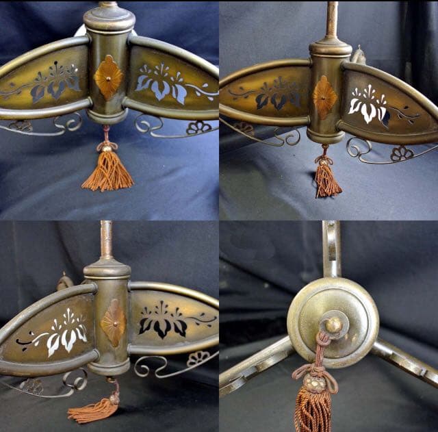 三灯式　和製　シャンデリア　骨董　電笠